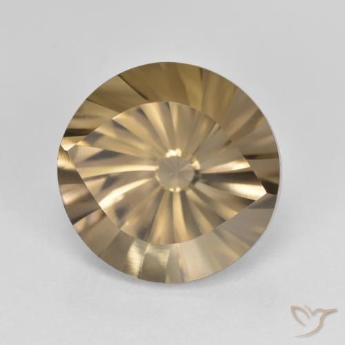 5.42 ct Brown Smoky Quartz Stone, Natural Smoky Quartz in Round Concave Cut Shape for Sale