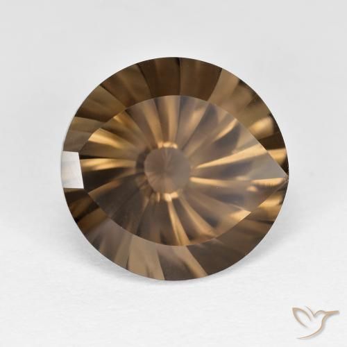 5.05 ct Brown Smoky Quartz Stone, Natural Smoky Quartz in Round Concave Cut Shape for Sale