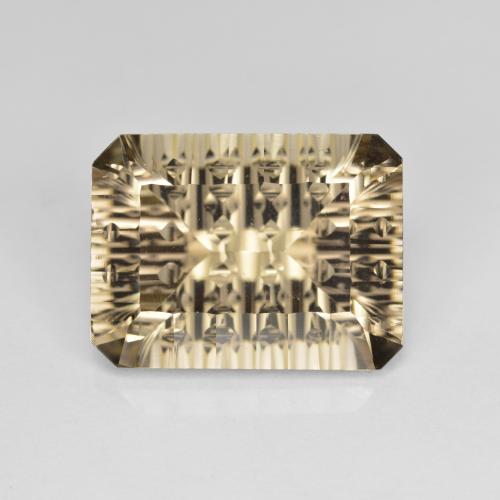 16 x 12.1mm Octagon Concave Cut Brown Smoky Quartz from Brazil, Weight of 10.25ct, Natural untreated Gemstone in VVS-VS Clarity, 1pc Smoky Quartz - Color: Light Tortilla Brown, Mohs Hardness of 7 suitable for daily wear jewelry, Photo A