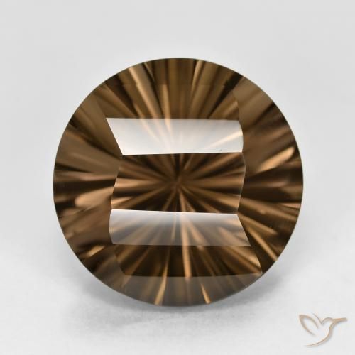8,65 ct runder, konkav geschliffener Rauchquarz, 14,1 mm aus Brasilien, Photo A