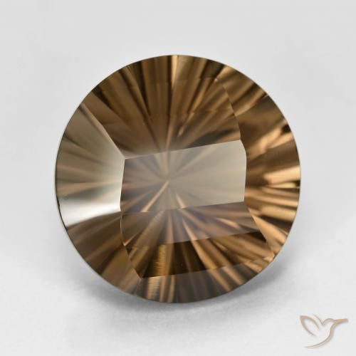 8.65 ct Brown Smoky Quartz Stone, Natural Smoky Quartz in Round Concave Cut Shape for Sale