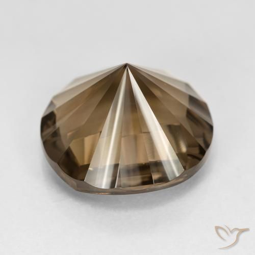 Smoky Quartz Gemstone in 14 mm (calibrated) Size for Sale, Smoky Quartz Stone in Umber Brown Color
