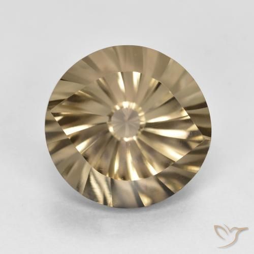 5.32ct Natural Medium-Light Brown Smoky Quartz, Round, VVS