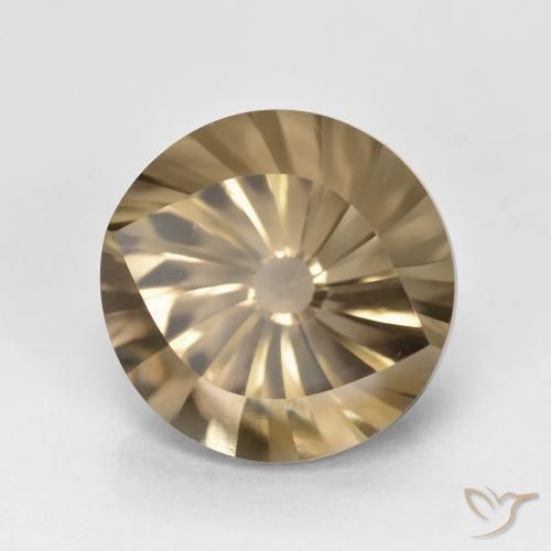 5.66 ct Brown Smoky Quartz Stone, Natural Smoky Quartz in Round Concave Cut Shape for Sale