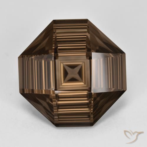 Cuarzo Ahumado De Corte Cóncavo Octágono De 13,08 Quilates, 16,1 x 16 mm De Brasil, Photo A