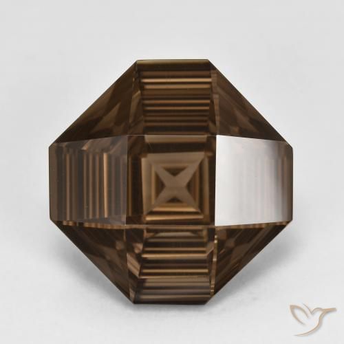 6.25ct Natural Dark Brown Smoky Quartz, Emerald Cut, VVS-VS
