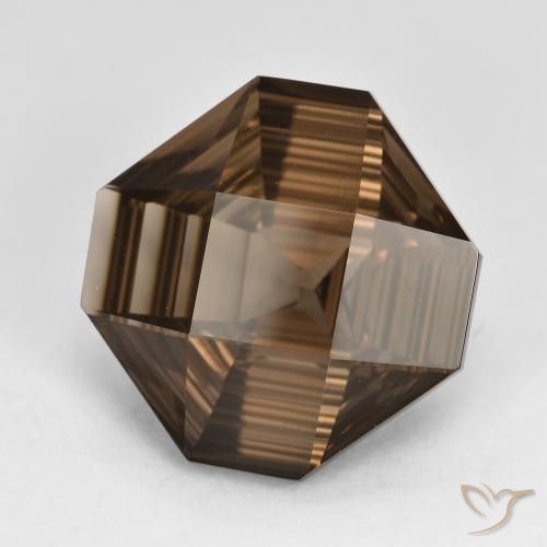 6.25 ct Brown Smoky Quartz Stone, Natural Smoky Quartz in Octagon Concave Cut Shape for Sale