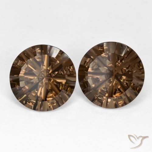 10.94 ctw Brown Smoky Quartz Stones, Natural Smoky Quartz in Round Concave Cut Shape for Sale
