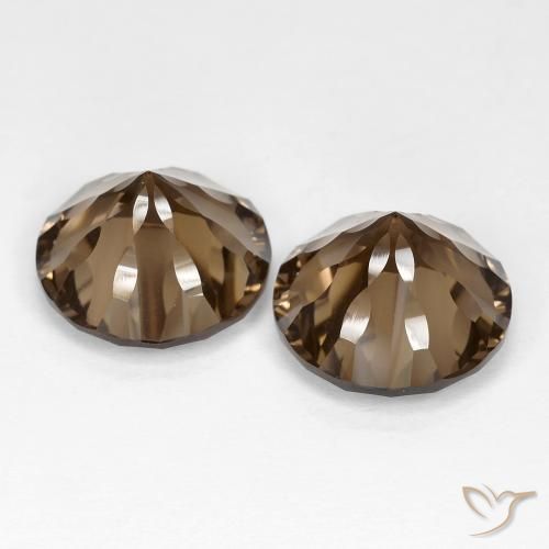 Smoky Quartz Gemstones in 12 mm (calibrated) Size for Sale, Smoky Quartz Stones in Hickory Brown Color