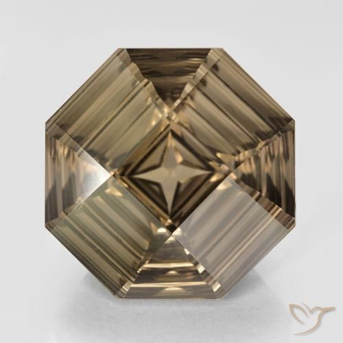 Cuarzo Ahumado De Corte Cóncavo Octágono De 13,59 Quilates, 16,2 x 16,1 mm De Brasil, Photo A