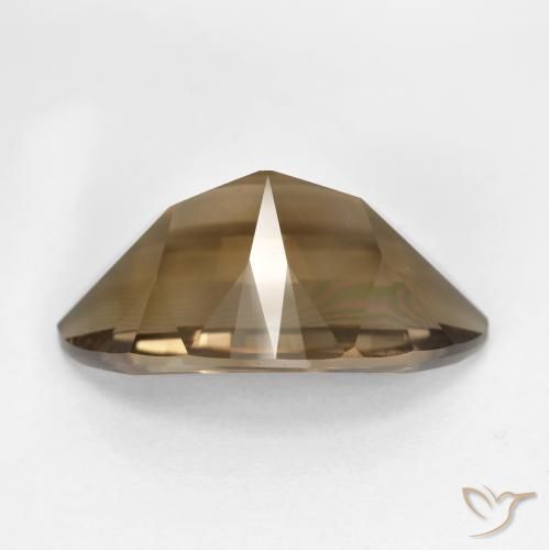 Smoky Quartz Gemstone in 19.2 x 13.2 mm Size for Sale, Smoky Quartz Stone in Medium-Dark Brown Color