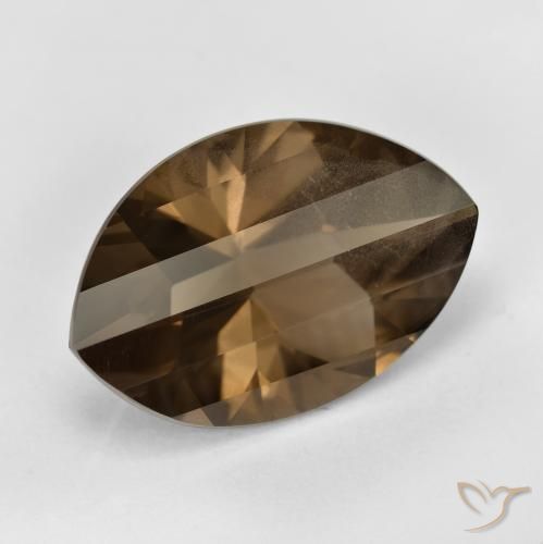 9.76 ct Brown Smoky Quartz Stone, Natural Smoky Quartz in Marquise Concave Cut Shape for Sale