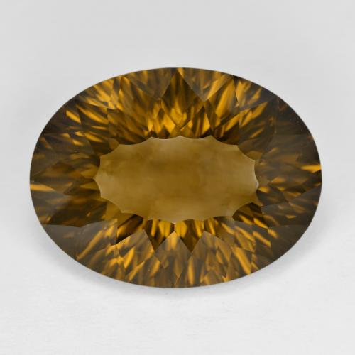 Medium Brown Smoky Quartz Gem - 16.1ct Oval Concave Cut (ID: 599830)