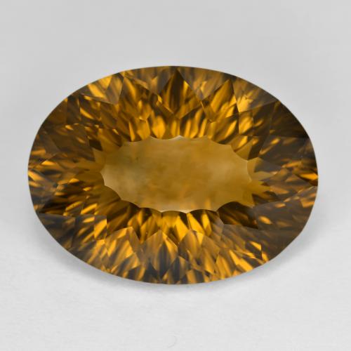 Warm Brown Smoky Quartz Gem - 16.5ct Oval Concave Cut (ID: 599832)