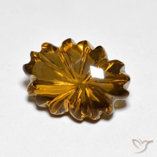 6.51 ct Brown Smoky Quartz Stone, Natural Smoky Quartz in Carved Flower Shape for Sale