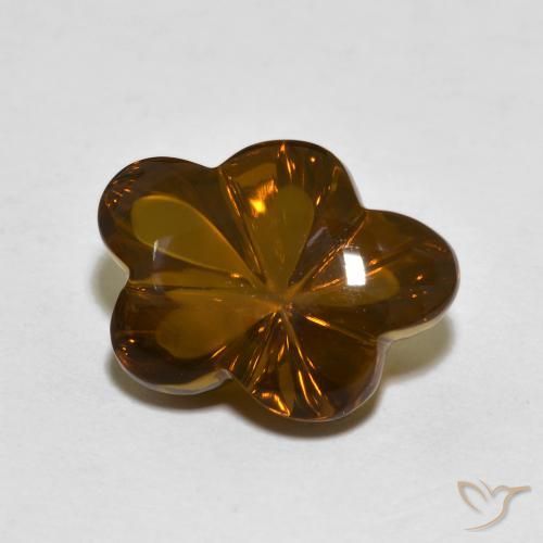 6.29 ct Brown Smoky Quartz Stone, Natural Smoky Quartz in Carved Flower Shape for Sale