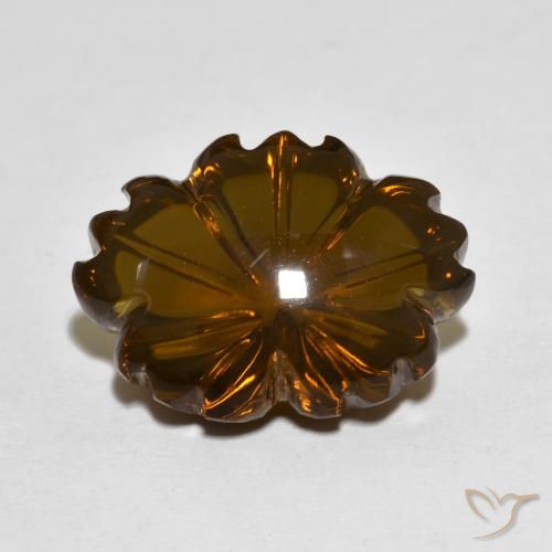 9.44ct Natural Dark Brown Smoky Quartz, Flower Cut, Transparent