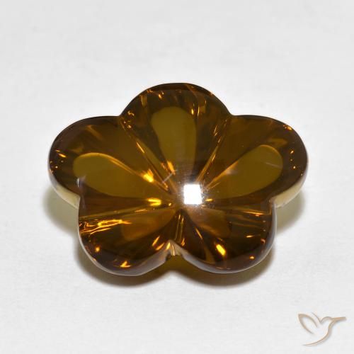 10.13ct Natural Warm Brown Smoky Quartz, Flower Cut, Transparent