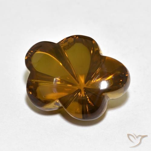 10.13 ct Brown Smoky Quartz Stone, Natural Smoky Quartz in Carved Flower Shape for Sale