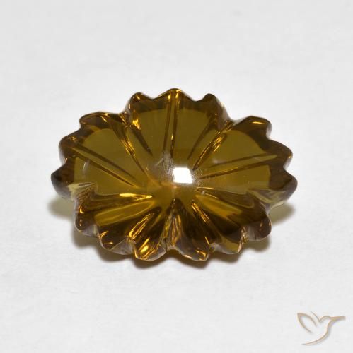 6.02ct Natural Warm Brown Smoky Quartz, Flower Cut, Transparent