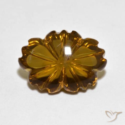6.82ct Natural Dark Brown Smoky Quartz, Flower Cut, Transparent