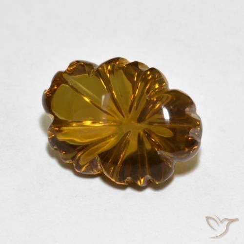 6.82 ct Brown Smoky Quartz Stone, Natural Smoky Quartz in Carved Flower Shape for Sale