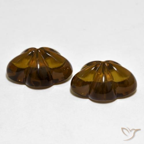 Smoky Quartz Gemstones in 14.2 x 10.2 mm Size for Sale, Smoky Quartz Stones in Medium-Dark Brown Color