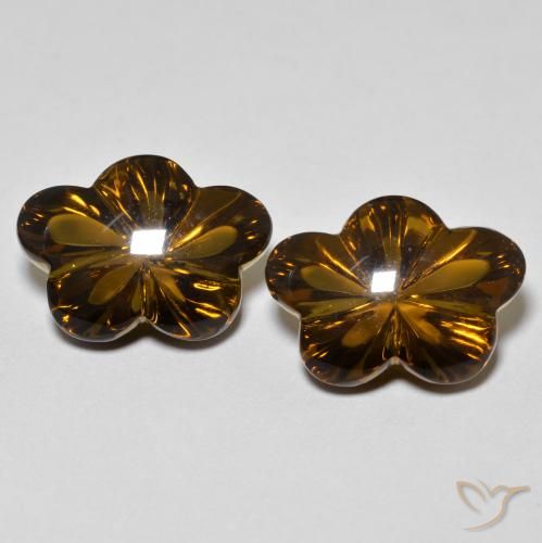 12.37 ct Flower Cut Smoky Quartz, 13.9 x 10.2 mm From Brazil, Photo A