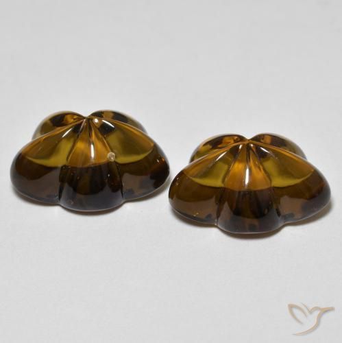 Smoky Quartz Gemstones in 13.9 x 10.2 mm Size for Sale, Smoky Quartz Stones in Medium-Dark Brown Color