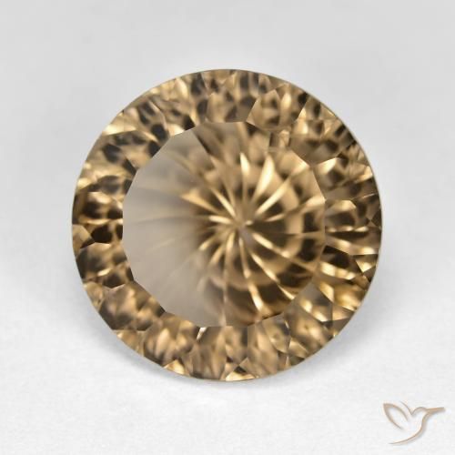 8.44 ct Brown Smoky Quartz Stone, Natural Smoky Quartz in Round Concave Cut Shape for Sale