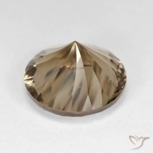 Smoky Quartz Gemstone in 14 mm (calibrated) Size for Sale, Smoky Quartz Stone in Medium-Light Brown Color
