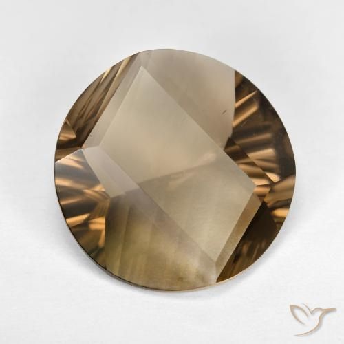 7.93 ct Brown Smoky Quartz Stone, Natural Smoky Quartz in Round Concave Cut Shape for Sale