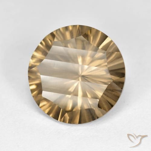 5.13 ct Brown Smoky Quartz Stone, Natural Smoky Quartz in Round Concave Cut Shape for Sale