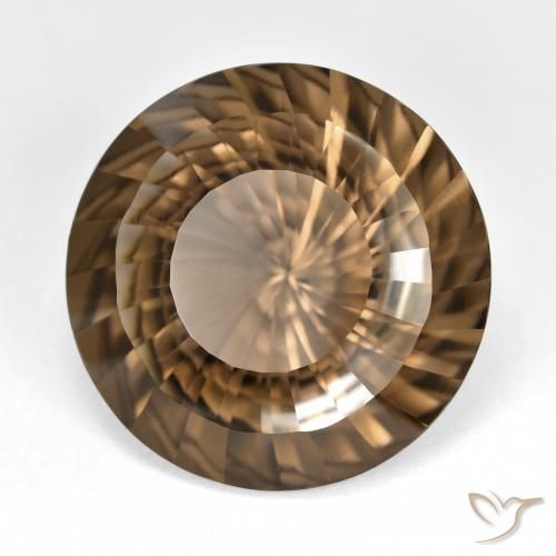 15.46 ct Brown Smoky Quartz Stone, Natural Smoky Quartz in Round Concave Cut Shape for Sale