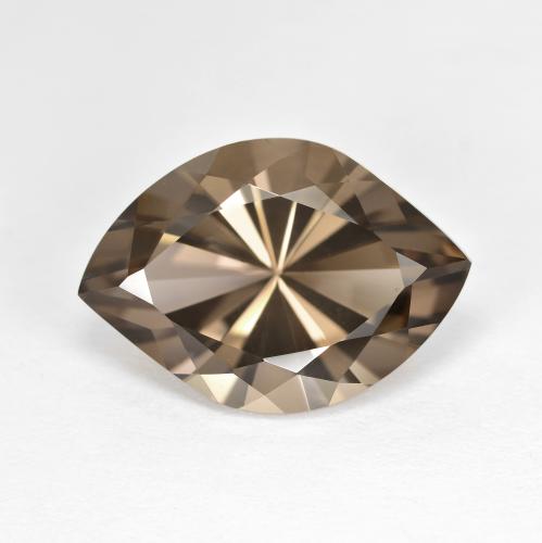 7.35 ct Brown Smoky Quartz Gemstone, Smoky Quartz Gem in Marquise Concave Cut Shape for Sale.