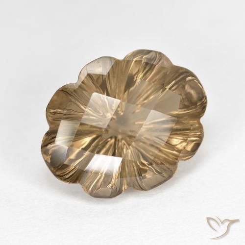 6.82 ct Brown Smoky Quartz Stone, Natural Smoky Quartz in Flower-Cut Shape for Sale