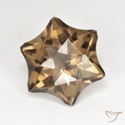 9.22 ct Brown Smoky Quartz Stone, Natural Smoky Quartz in Star Facet Shape for Sale
