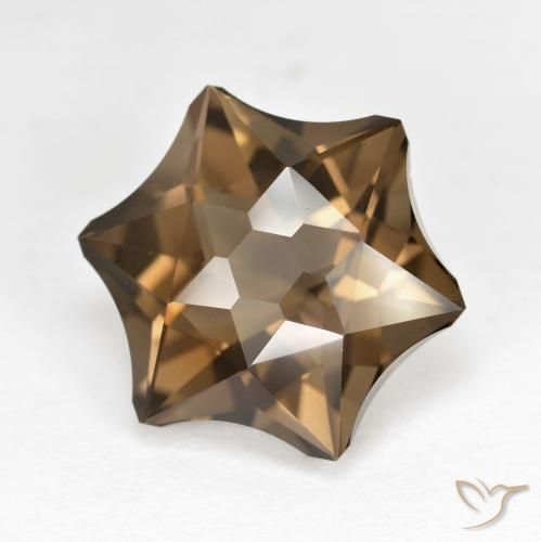 9.61 ct Brown Smoky Quartz Stone, Natural Smoky Quartz in Star Facet Shape for Sale