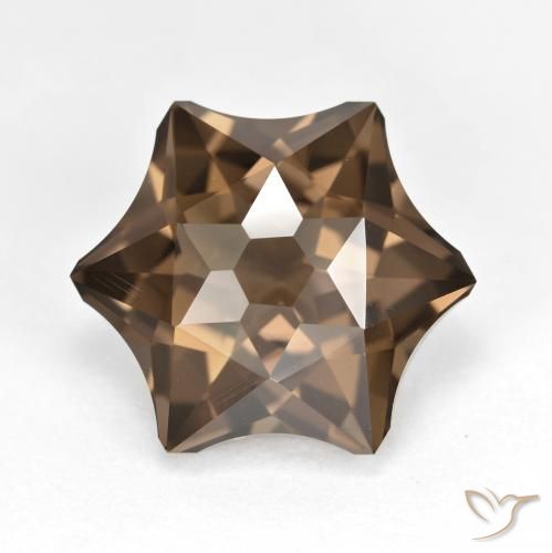 9,76 ct Rauchquarz im Sternschliff, 16,2 x 14,1 mm aus Brasilien, Photo A