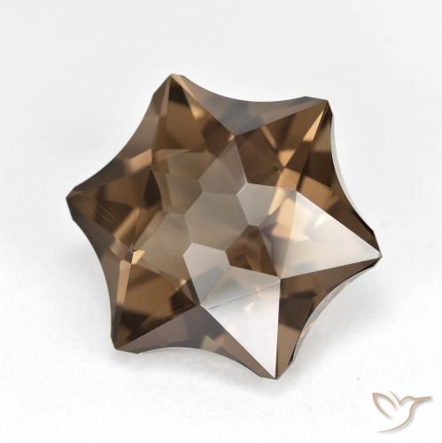 9.76 ct Brown Smoky Quartz Stone, Natural Smoky Quartz in Star Facet Shape for Sale