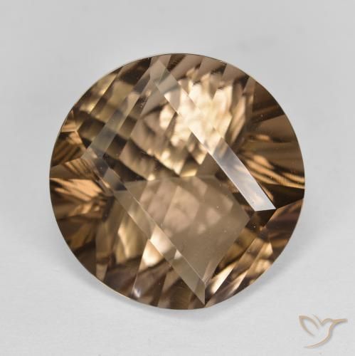 9.93ct Natural Light Mocha Smoky Quartz, Round, VVS-VS
