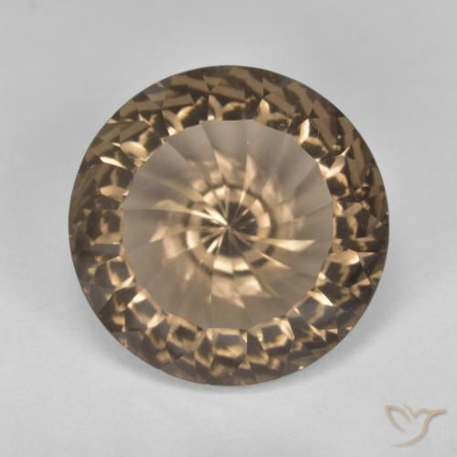 7.92ct Natural Medium-Light Brown Smoky Quartz, Round, VVS-VS