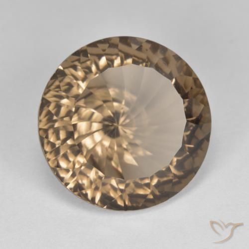 7.92 ct Brown Smoky Quartz Stone, Natural Smoky Quartz in Round Concave Cut Shape for Sale