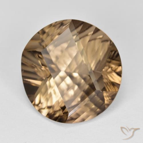 9.89 ct Brown Smoky Quartz Stone, Natural Smoky Quartz in Round Concave Cut Shape for Sale