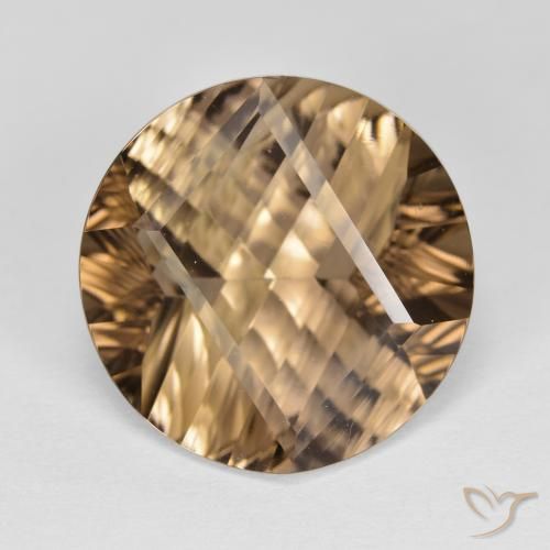 9.97ct Natural Light Mocha Smoky Quartz, Round, VVS