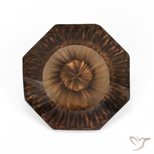8.20 ct Brown Smoky Quartz Gemstone, Smoky Quartz Gem in Octagon Concave Cut Shape for Sale.