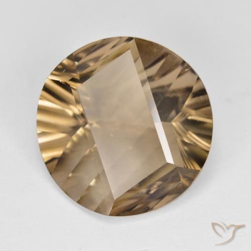 9.26 ct Brown Smoky Quartz Stone, Natural Smoky Quartz in Round Concave Cut Shape for Sale