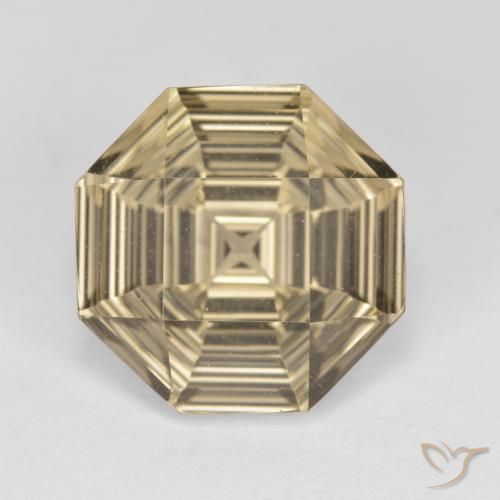 12 x 12mm Octagon Concave Cut Brown Smoky Quartz from Brazil, Weight of 6.08ct, Natural untreated Gemstone in VVS Clarity, 1pc Smoky Quartz - Color: Light Tortilla Brown, Mohs Hardness of 7 suitable for daily wear jewelry, Photo A