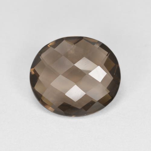 1.72 ct Brown Smoky Quartz Gemstone, Smoky Quartz Gem in Oval Checkerboard (double sided) Shape for Sale.