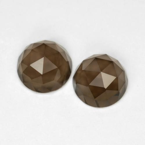 Warm Brown Дымчатый Кварц Камень - 1.4ct Круглая Огранка Роза (ID: 610194)